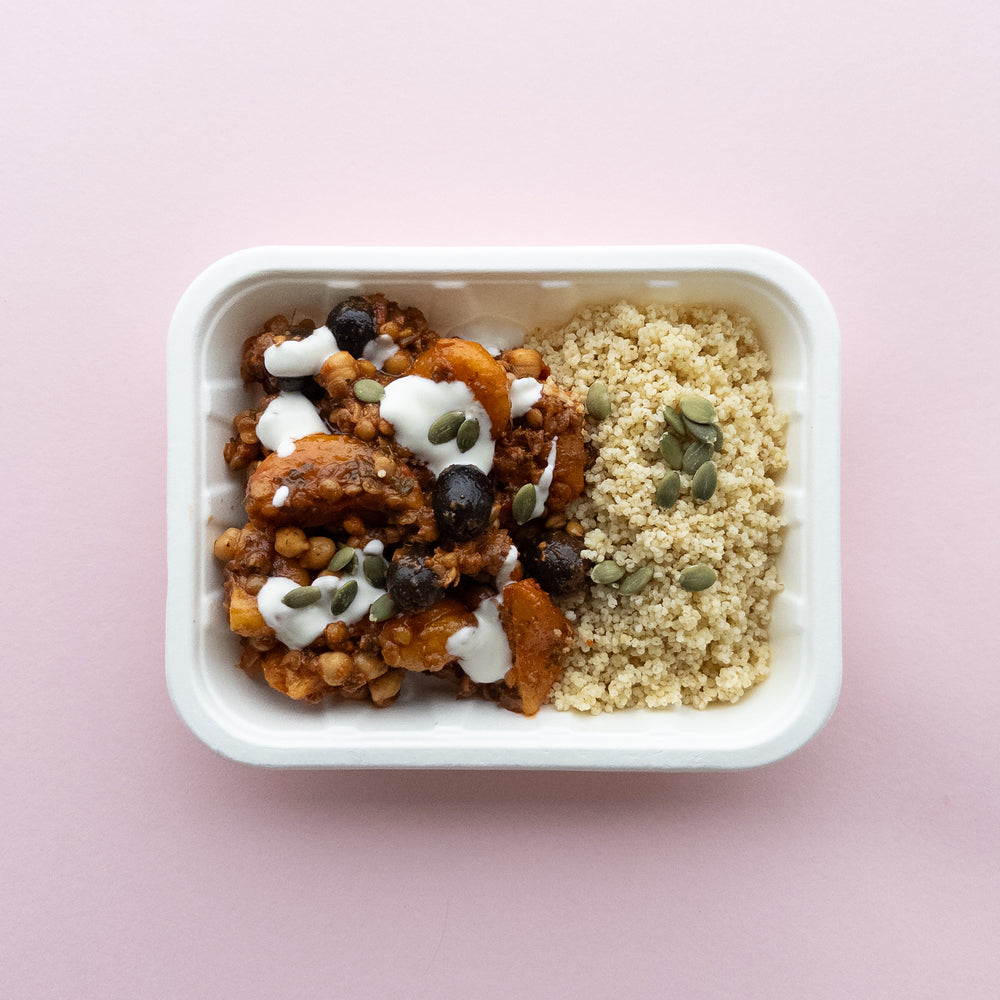 
                  
                    Chickpea Tagine enriched with Organic Lamb
                  
                