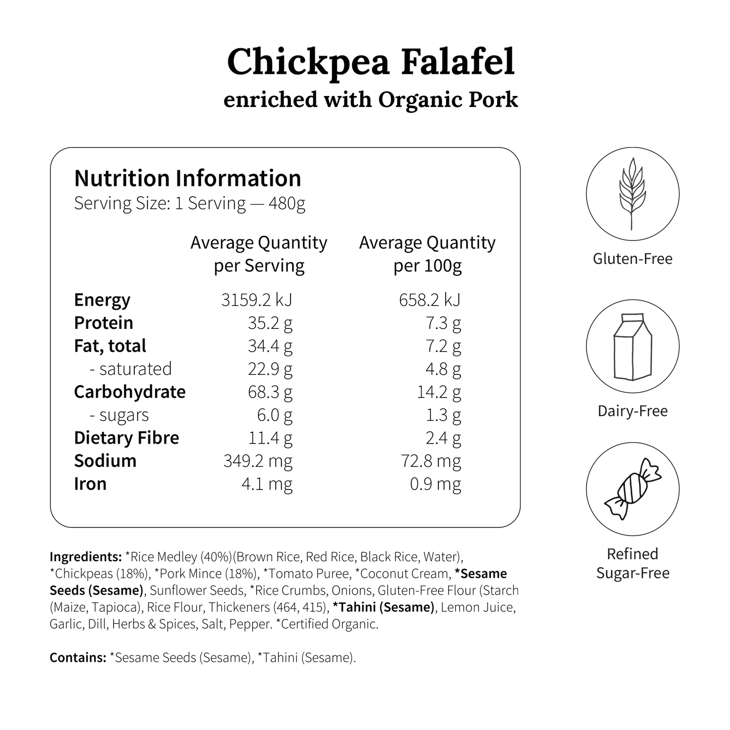 
                  
                    Chickpea Falafel enriched with Organic Pork
                  
                