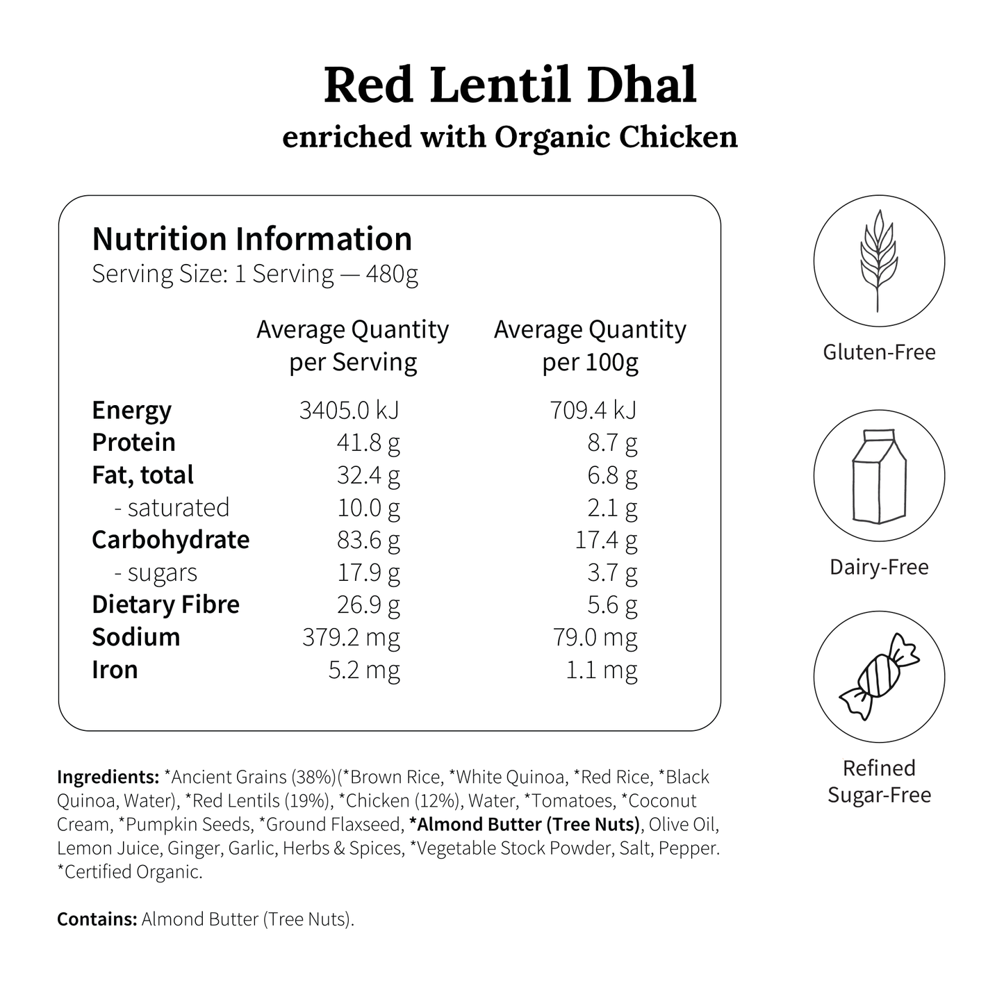 
                  
                    Red Lentil Dhal enriched with Organic Chicken
                  
                